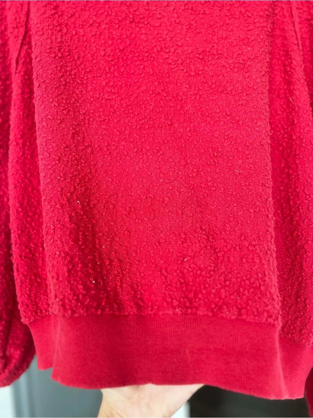 Free People Found My Friend Boucle Pullover Sweater Red Size Large